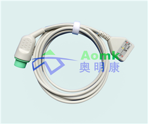 宝莱特圆头12PIN三导D型心电电缆（美标）