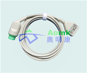 宝莱特圆头12PIN三导D型心电电缆（美标）