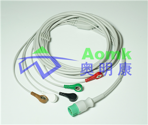 3.5M ECG lead wire (Koman 12 pin integrated five lead wire - snap button American standard) AE069I5SI