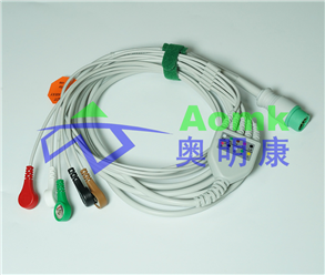 心电导联线3.5M（宝莱特12针小头一体五导按扣美标）AE042I5SI