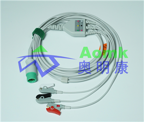 心电导联线3.5M（科曼12针一体三导导联线美标夹式）AE068S3CI