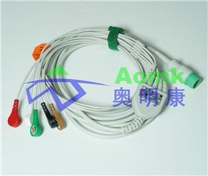 3.5M ECG lead wire (Mindray T5--12PIN integrated five lead wire - snap button American standard)