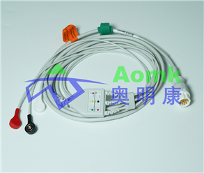 心电导联线3.5M（飞利浦-12针一体三导联线美标-按扣）AE073I3SA